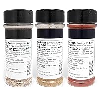 Vista 2 de Marca Yaxa – Happy Belly - Juego de especias para parrilla, filete Prime, condimento para barbacoa ahumada y fajita, surtido de 3 piezas