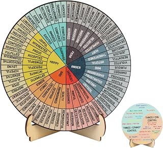 3PCS Mental Health Decor Set,Feelings Wheel & 2 Stands, Emotion Wheel,Suitable for Emotion Recognition and Communication, Ideal for School Counselors and Home Office Decor Lovers