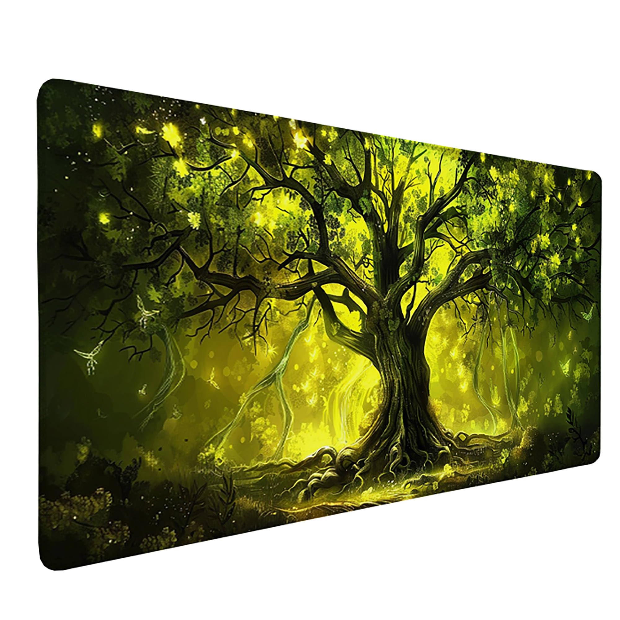 Zielona podkładka pod mysz XXL, podkładka na biurko, 1200 x 600 cm, szyte krawędzie, antypoślizgowa, gumowa podstawa, pod mysz dla graczy, stabilna przyczepność na gładkich powierzchniach, poprawia
