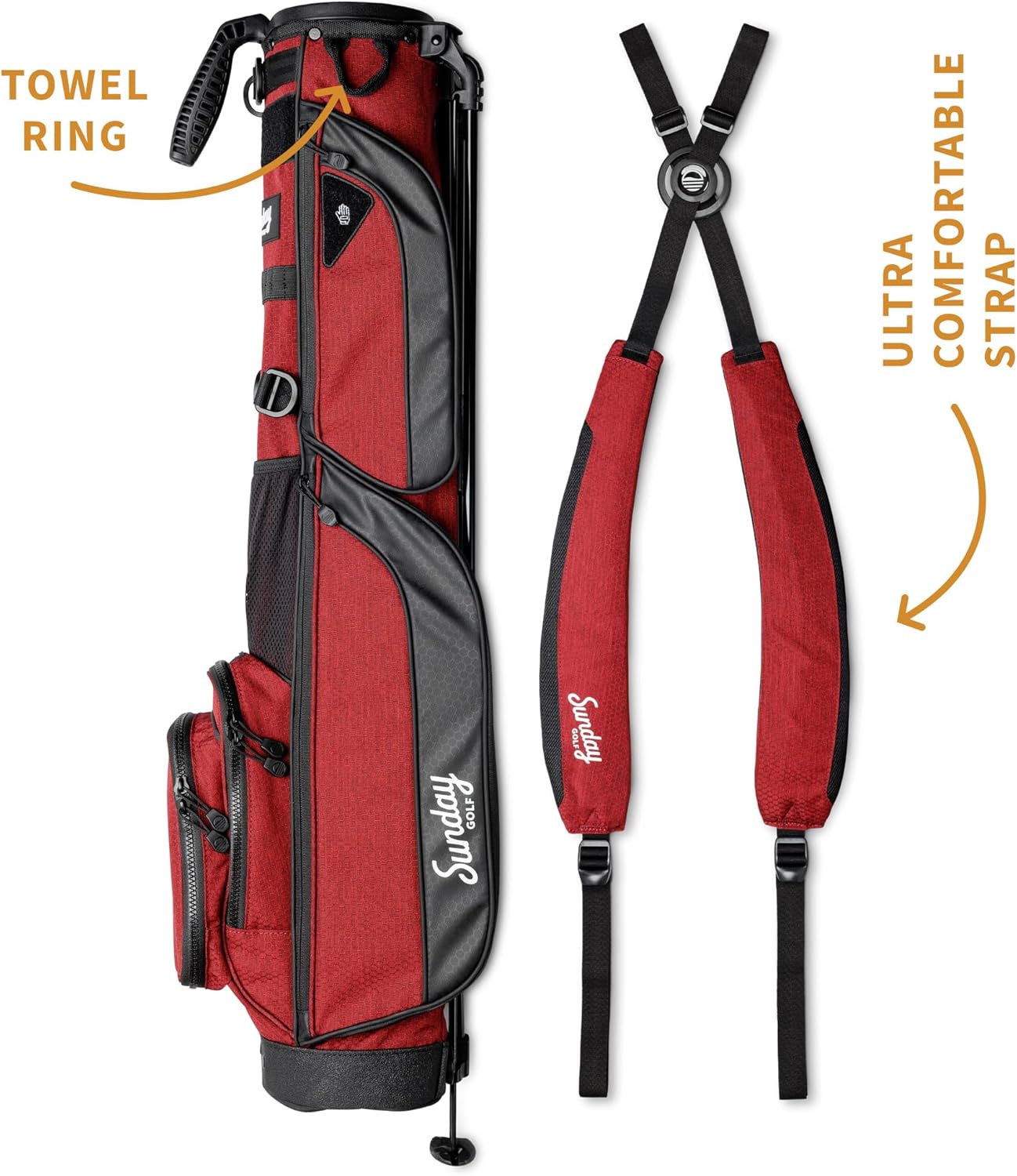 The Original Sunday Golf Loma XL Bag – Lightweight Golf Bag with Strap & Stand, Easy to Carry Pitch n Putt Stand Bag for Driving Range, Par 3 & Executive Courses, 3.4 lbs - Image 4