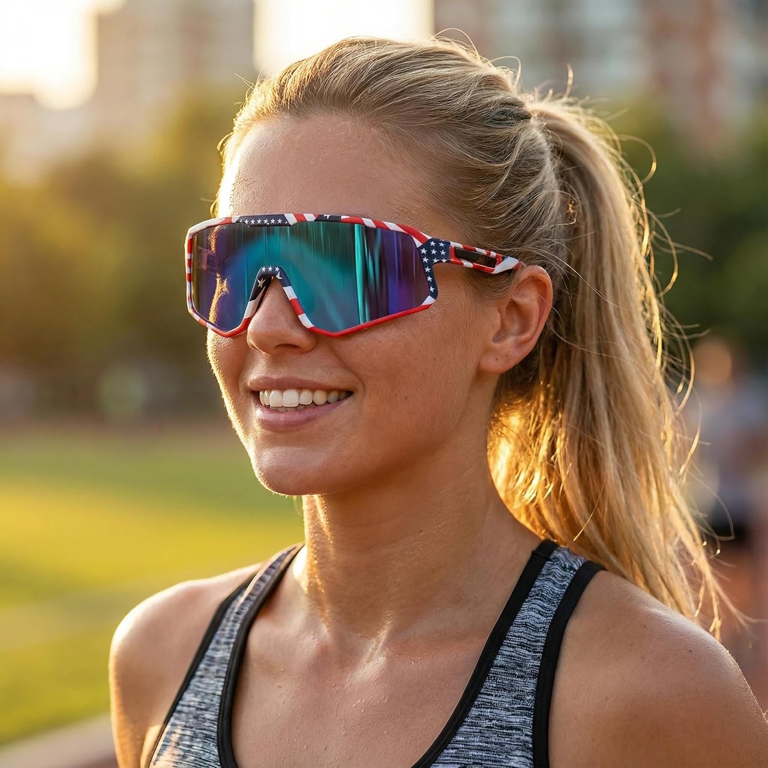 Polarized Sports Sunglasses Men Women, Outdoors UV Protection Sun glasses,Cycling Fishing Baseball Running Sunglasses