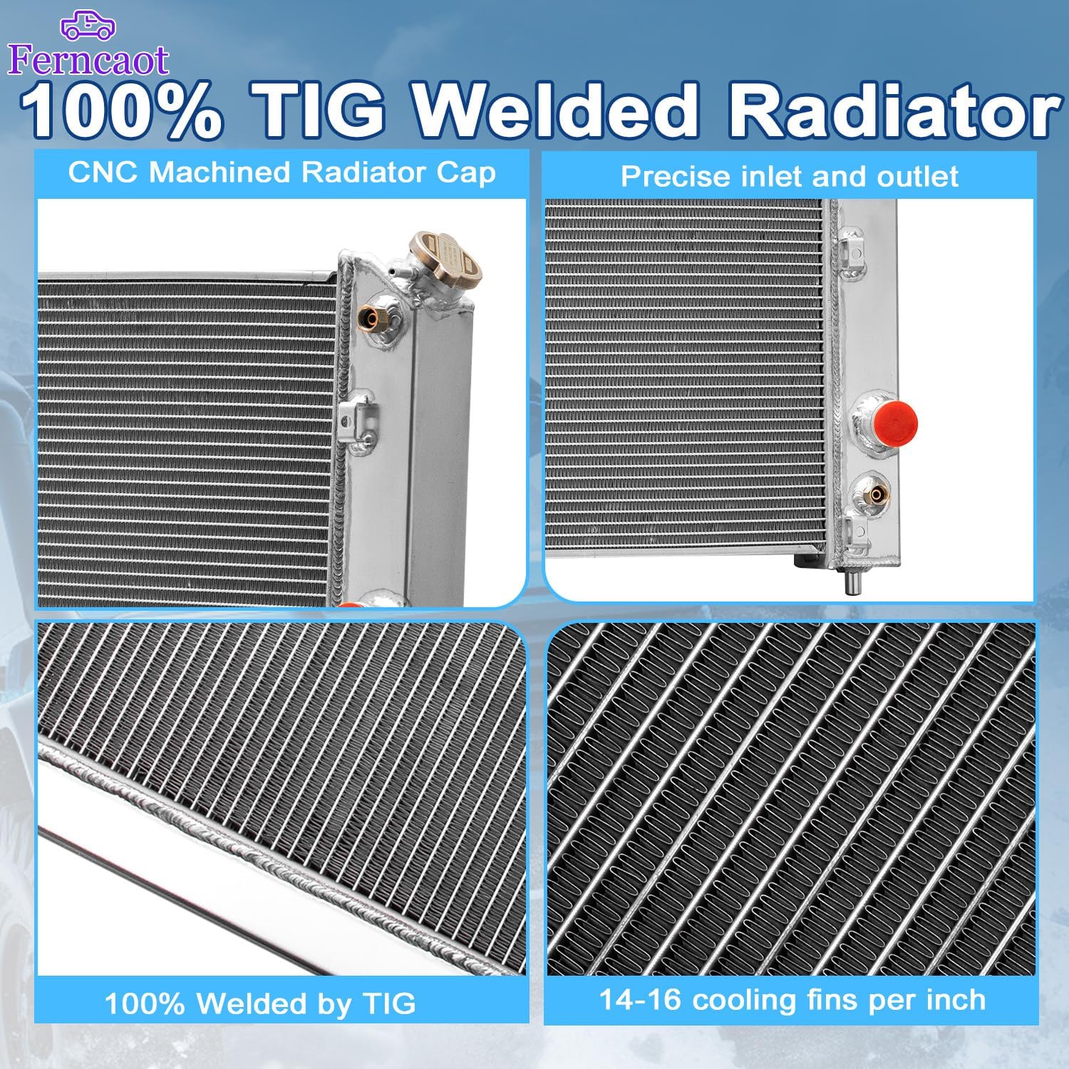 3Row Aluminum Radiator for 1994 1995 Chevy Blazer S10 GMC Jimmy Sonoma 4.3L V6 AT