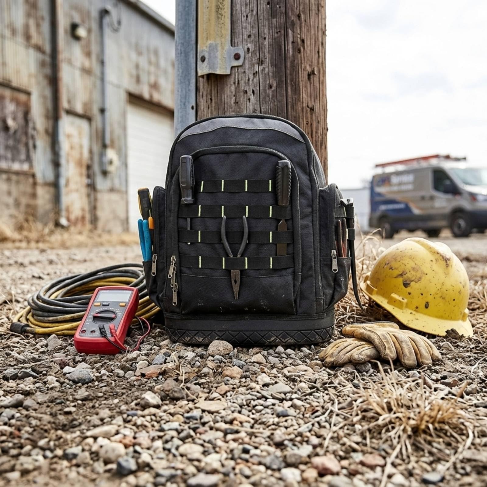 Sac à Dos Outils Sac à Outils Sac Organisateur Sac de Travail Fond Moulé Stable Gardant le Sac Droit Multiples Poches Extérieures et Rangements Zippés