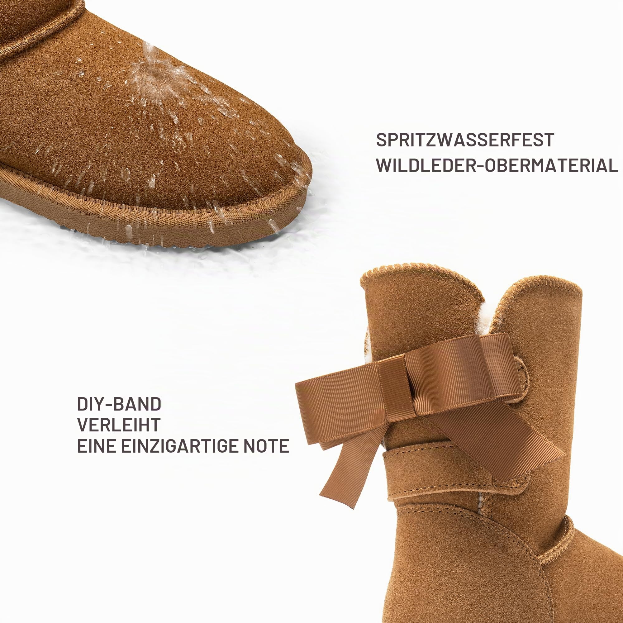 DREAM PAIRS Damen Winter Schneestiefel FuzzyChic