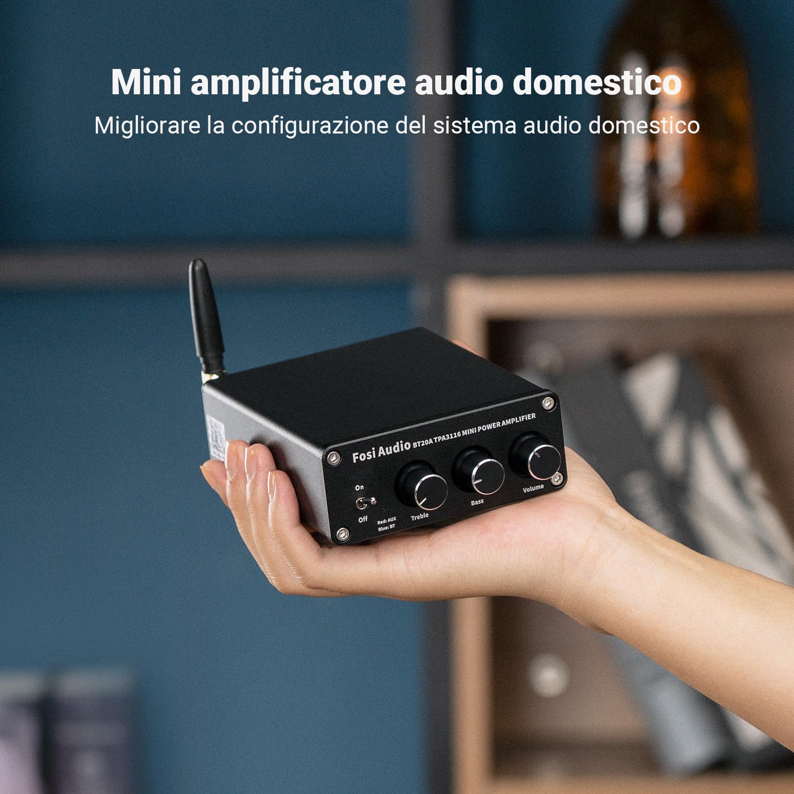 Fosi Audio BT20A Amplificatore Bluetooth 5.0 e BOX X2 Preamplificatore Phono