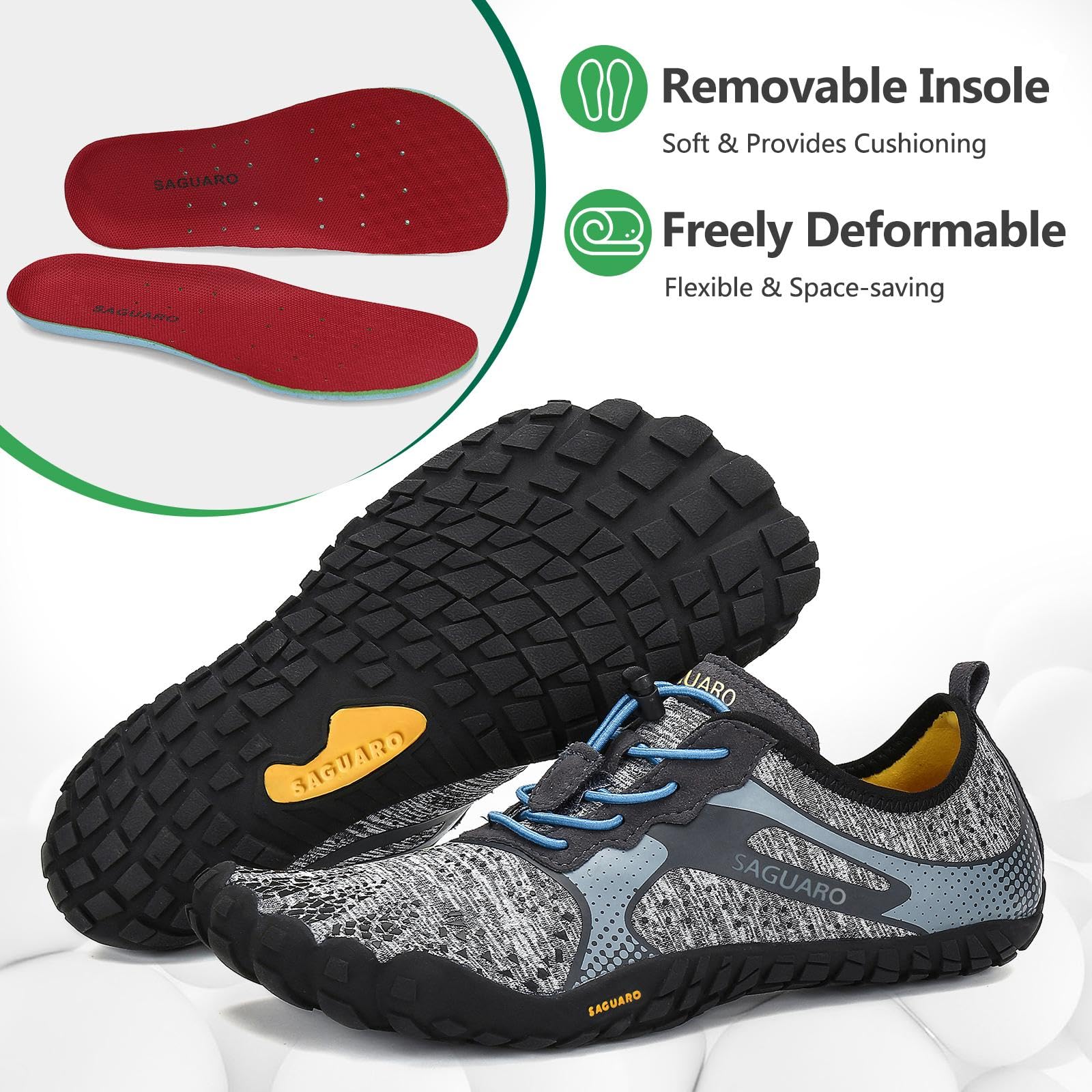 SAGUARO Barefoot Scarpe Minimaliste Uomo Comode e Leggere Antiscivolo Trekking Trail Running Scarpe Donna Estate Asciugatura Rapida Outdoor e Indoor