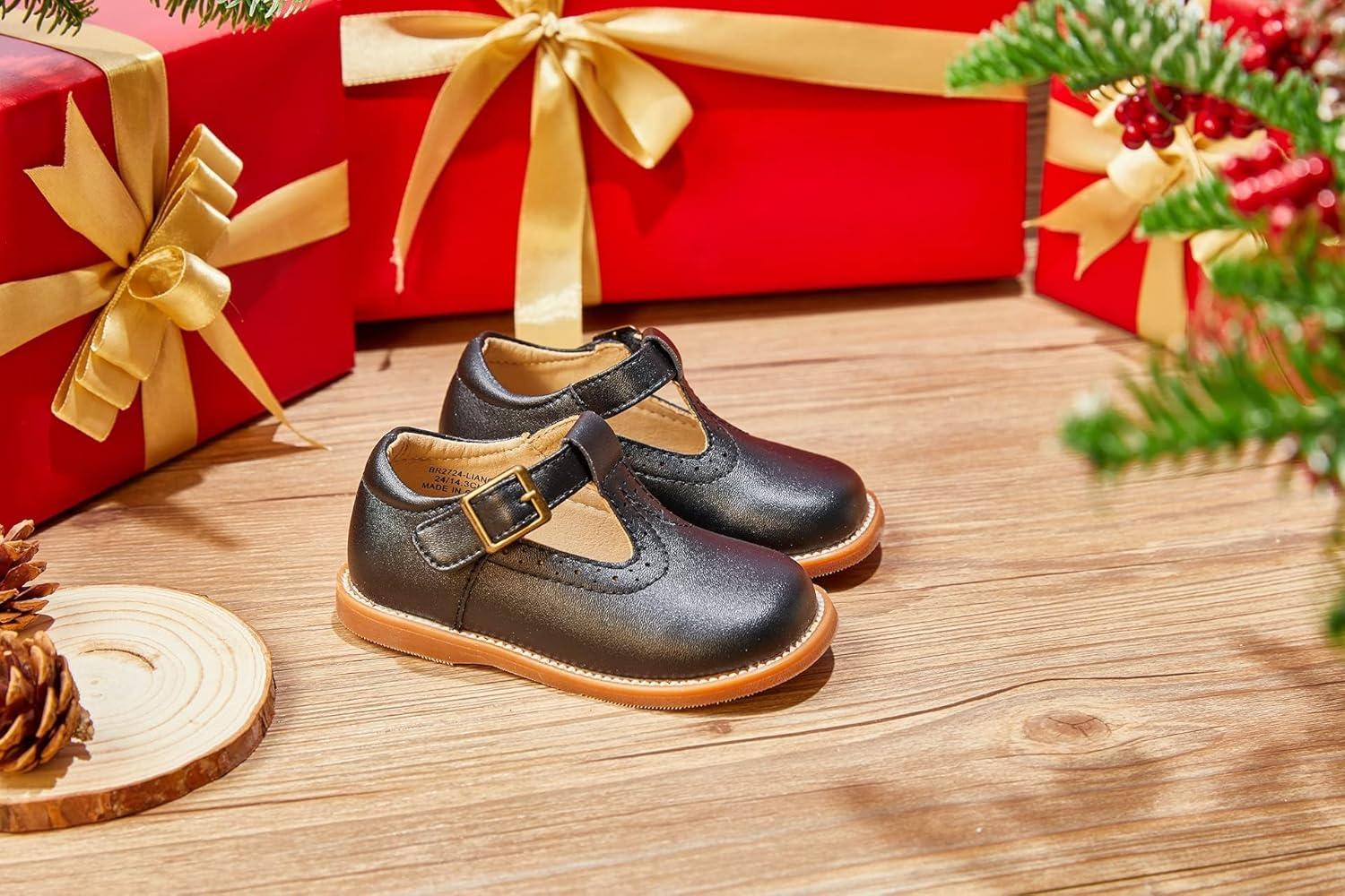 Otter MOMO Toddler Little Girls Oxford Shoes Mary Jane Flat T-Strap School Uniform Party Dress Black Shoes Size 1 - Image 6