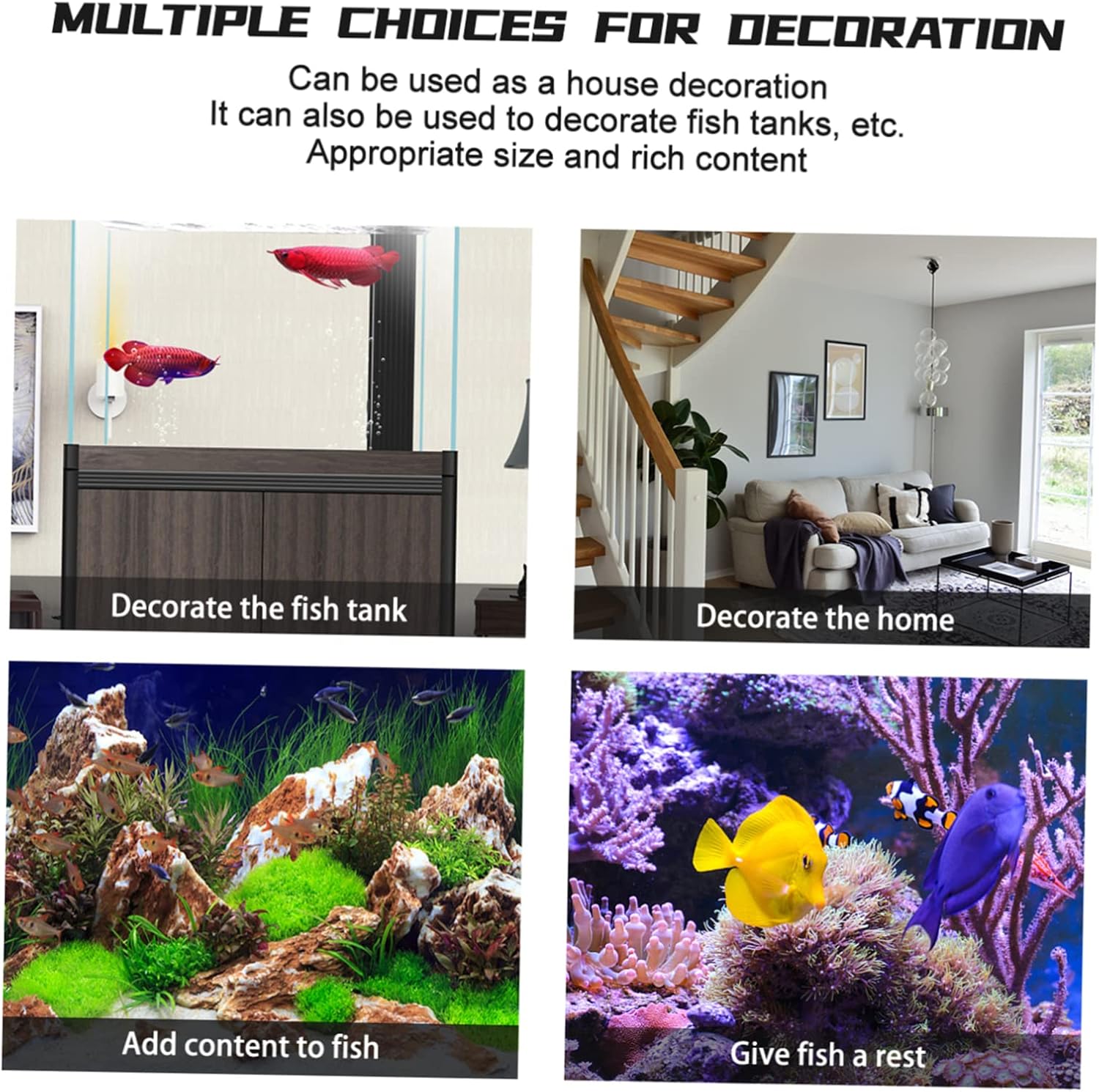 ORFOFE Large Aquarium Houses for Fish Tank Style Fish Tank Landscape Decor House Underwater Cave