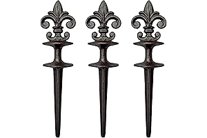 Lulu Decor, Antique Black Cast Iron Fleur de lis Garden Hose Guide
