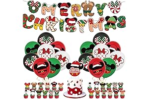 42Pcs Mouse Christmas Decorations Party Supplies