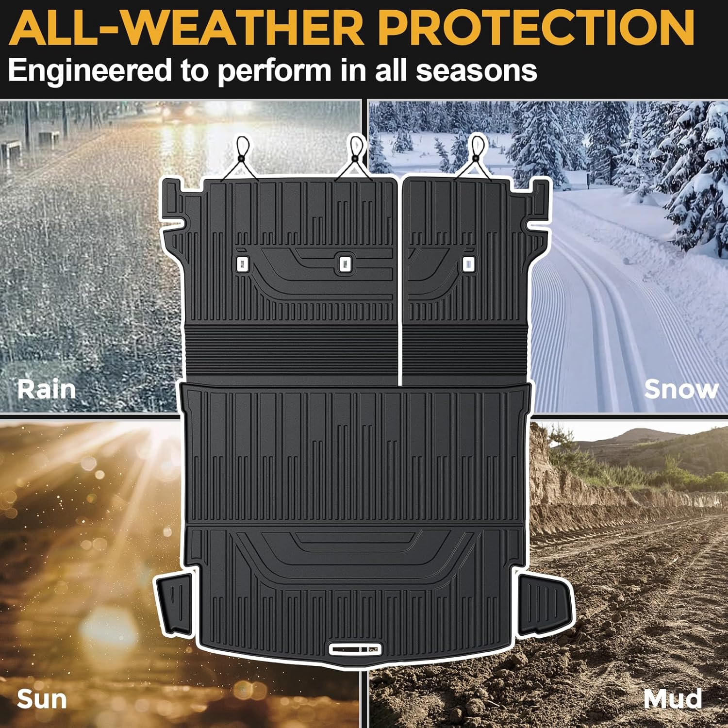Cargo Mat for Nissan Rogue 2026 2025 2024-2021 Accessories, Full Coverage All Weather Trunk Cargo Liner with Backrest Protectors & Storage Mats