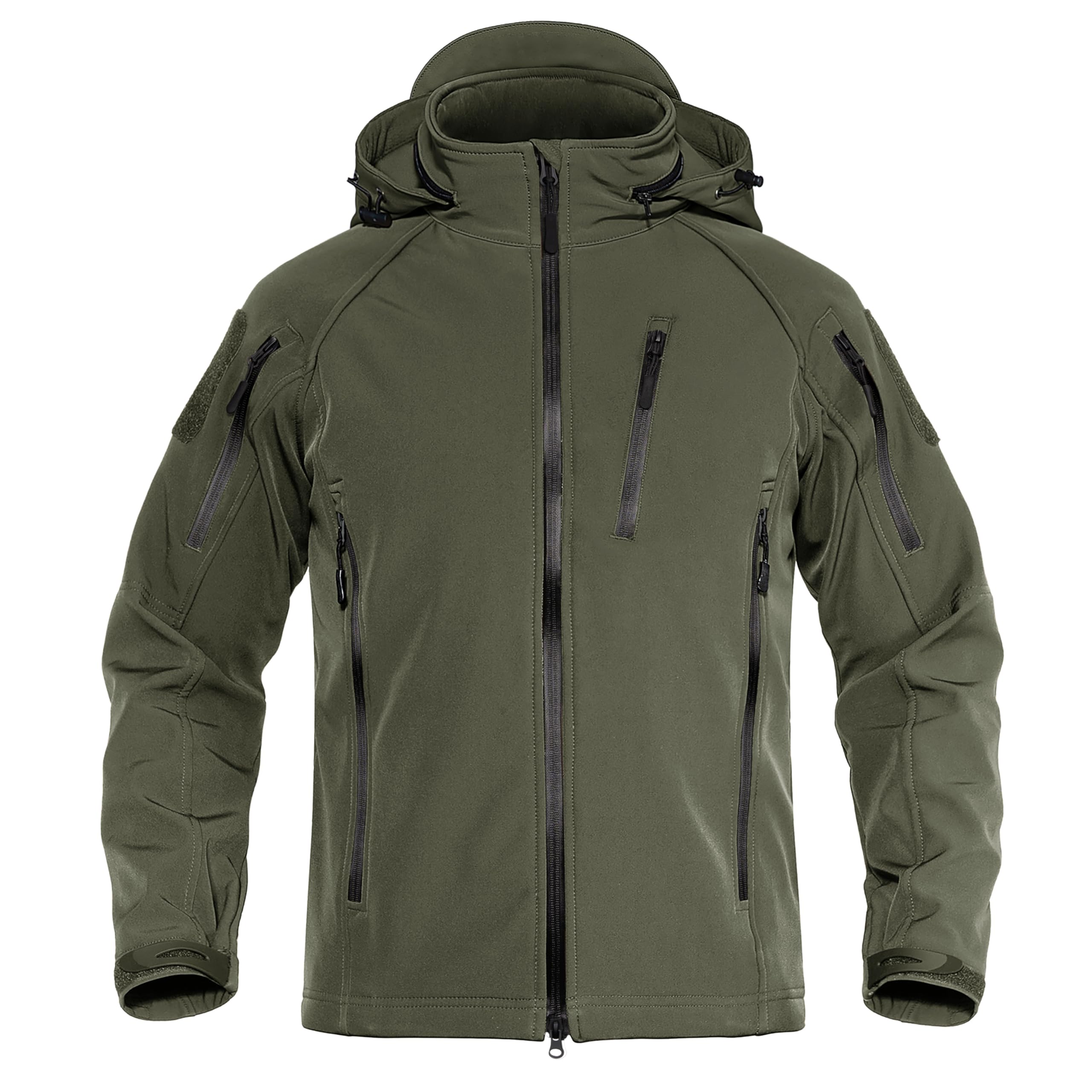 TACVASEN Men's Rain Jacket Tactical Military Hoodie Waterproof Windbreaker Softshell Winter Fleece Coats Hiking Outdoor