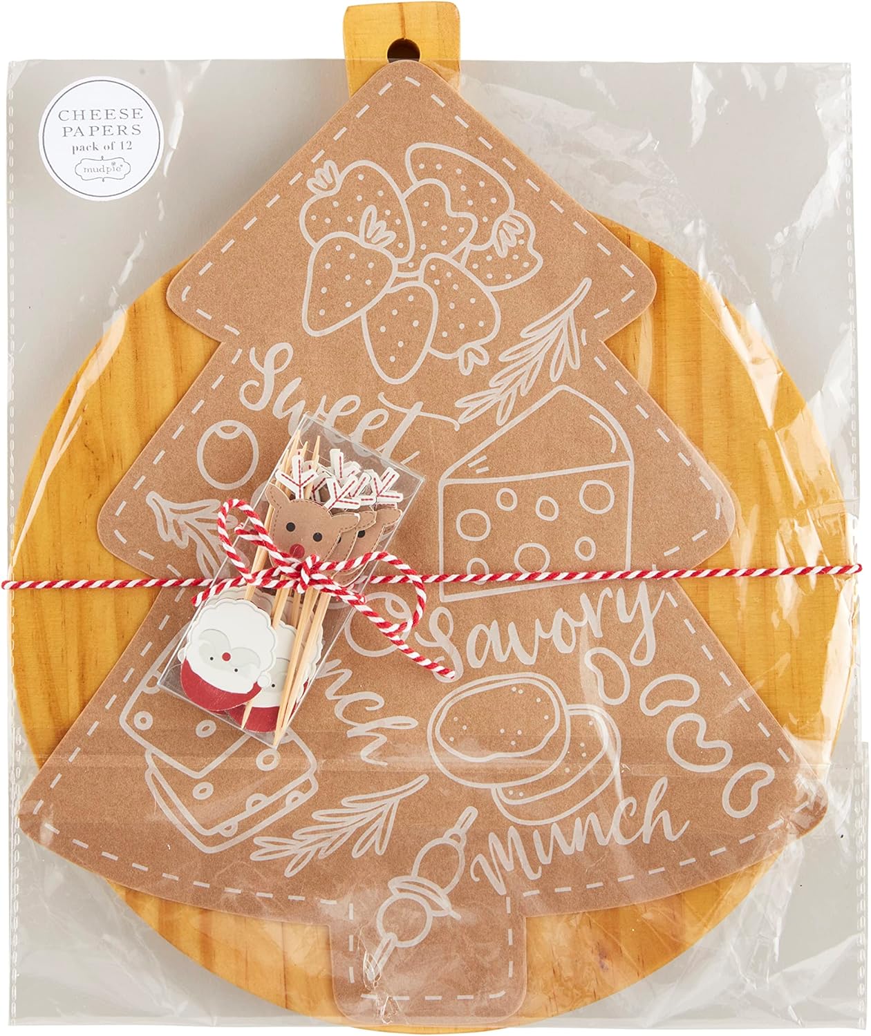 Mud Pie Kraft Paper, board approx 12 1/2" x 9 1/2", Christmas Tree