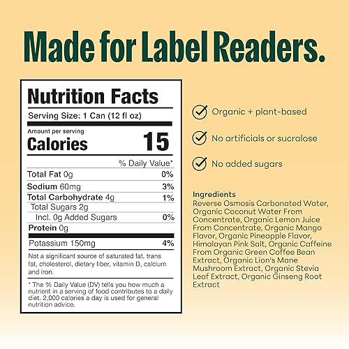 Miniatura 7 de NOOMA Bebida energética orgánica deportiva  Bebida orgánica pre entrenamiento con 120 mg de cafeína  Bebida energética saludable con adaptógenos +