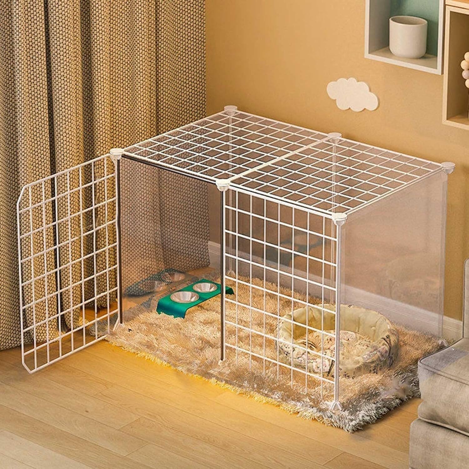 MekUk Cat Houses Cat Cage - Recinto per Gatti per Gatti Recinto per Gatti Gabbia per furetti da Interno Trasportini per Cani per Cani di Grossa Taglia Cucce per Gatti con lettiera
