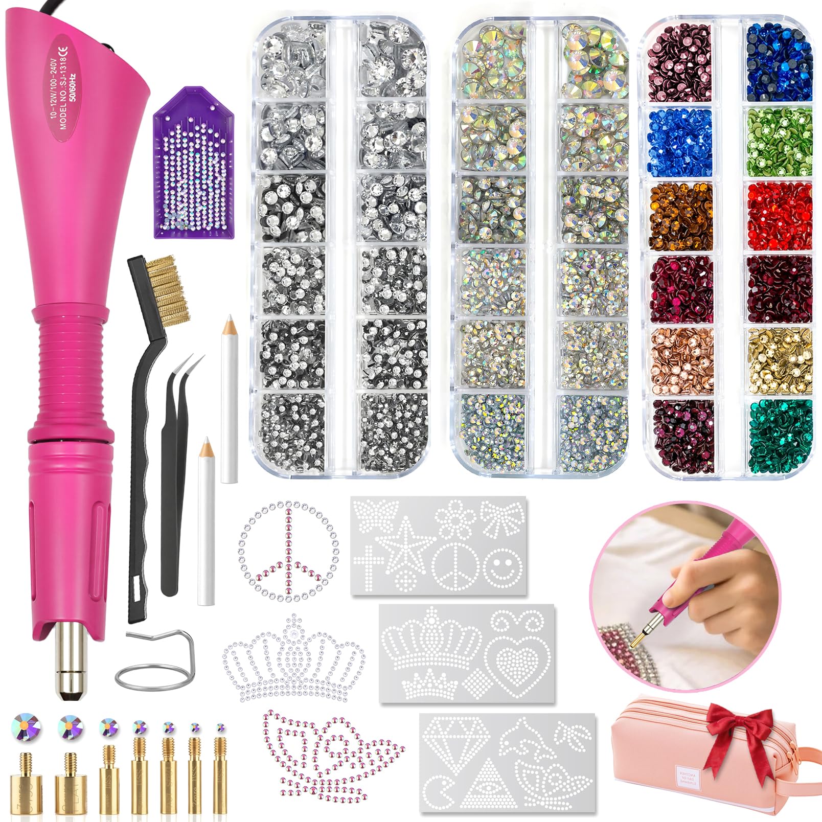 DIY Rhinestone Applicator Kit - 4600 Crystals & Patterns -1