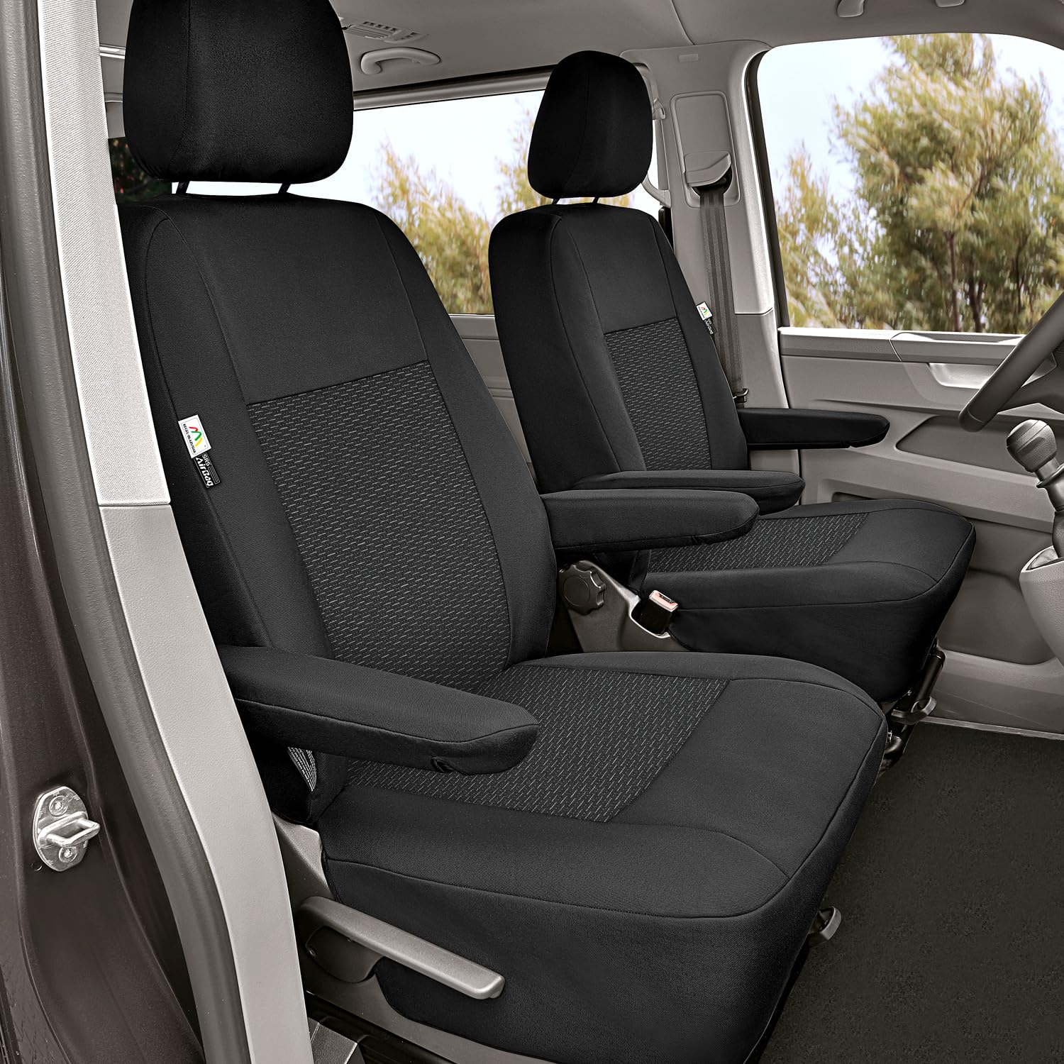 Pitshop24 Housses de siège avant sur mesure pour VW T5 et T6 Transporter