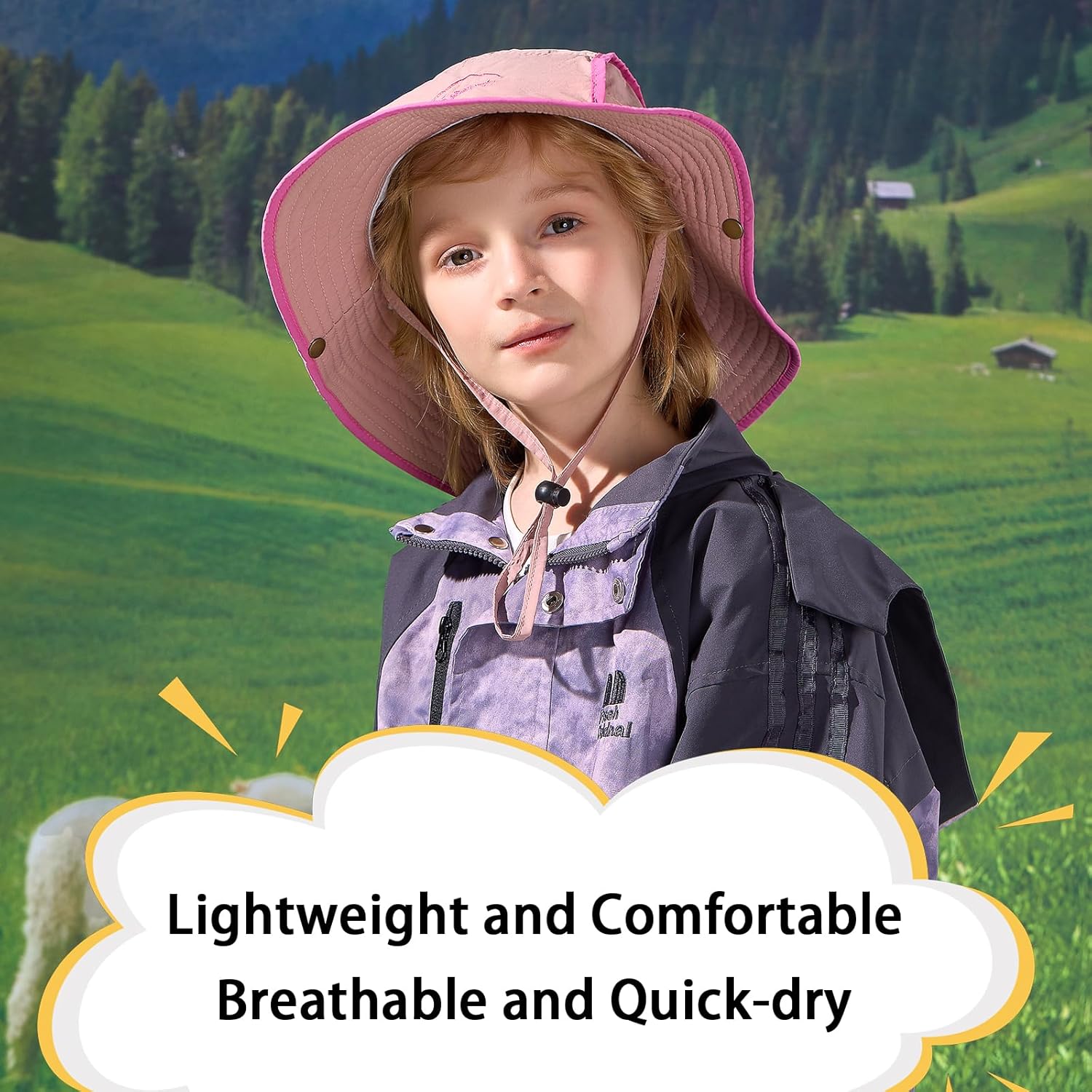 Kids Sun Hat Wide Brim Bucket Hat UPF 50+ Fishing Safari Hat Summer Beach Hat for Boys Girls - Image 7