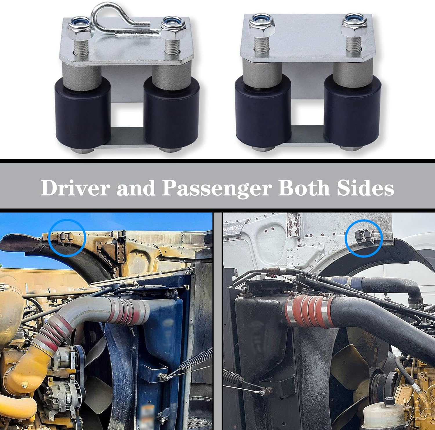 13-04401 Lower Roller Bracket Bundle with Rollers and Hardware Fit for Peterbilt 379 Replace 13-04401M001 13-04401M002 13-03593 13-04413SPL 13-04467, Both Sides