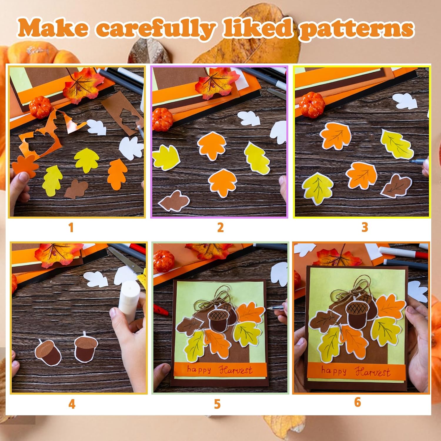 CIEOVO 80 Pieces Fall Theme Cardstock Thick Paper, Orange Yellow Cardstock Paper Card Stock for Autumn Fall Fall Harvest Thanksgiving Card Making Arts Crafts Invitations Greeting Gift Tags