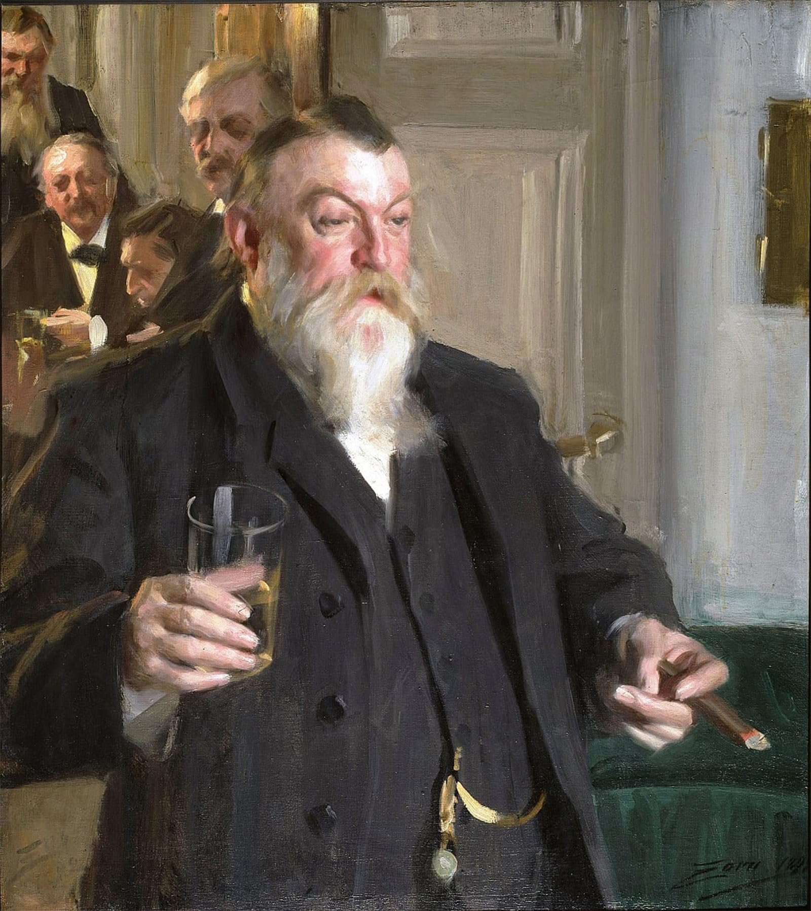 ARTXLXXBN Famous Print Painting Colorful Art Print A Toast in the Idun Society by Anders Leonard Zorn Canvas Art Decorations for Home Decor 60x90cm