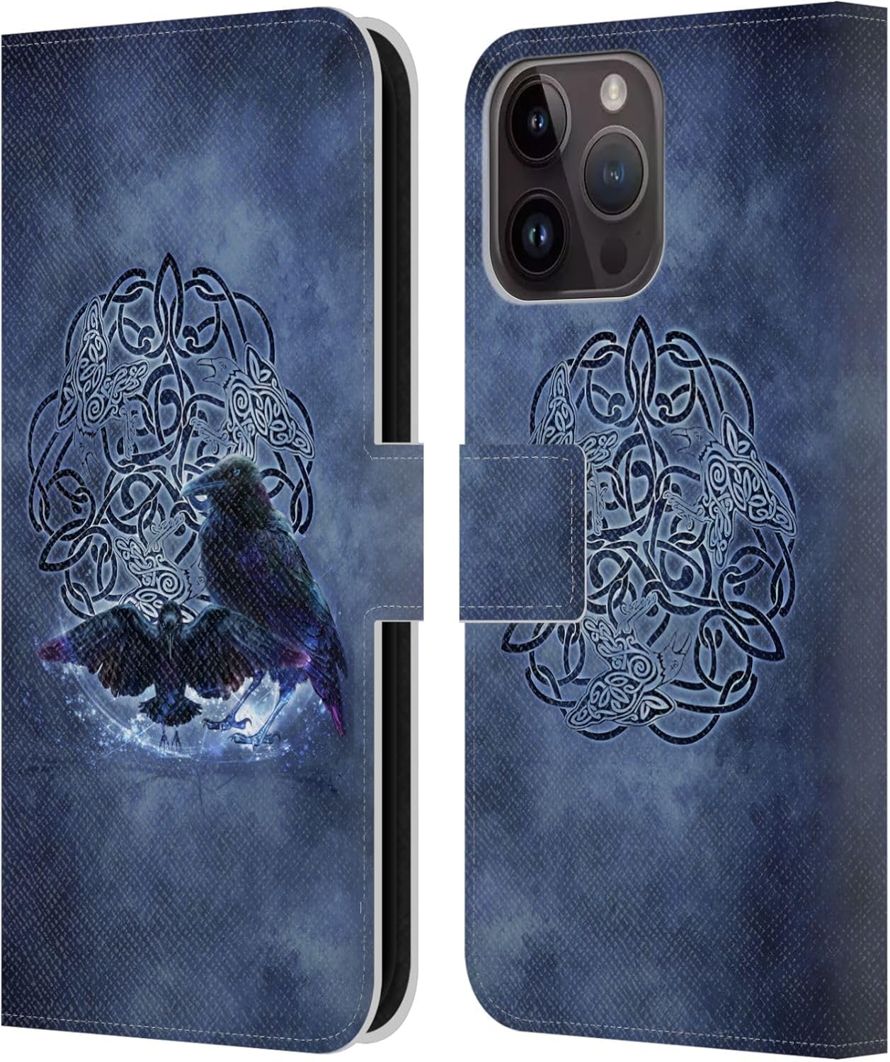 Head Case Designs Officially Licensed Brigid Ashwood Wolf Guide Celtic Wisdom Leather Wallet Case Compatible with Apple iPhone 15 Pro Max