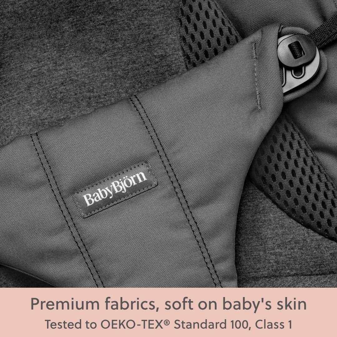 BabyBjörn Babywippe Balance Soft, Gewebt/Jersey, Tri-Fabric, Dunkelgrau