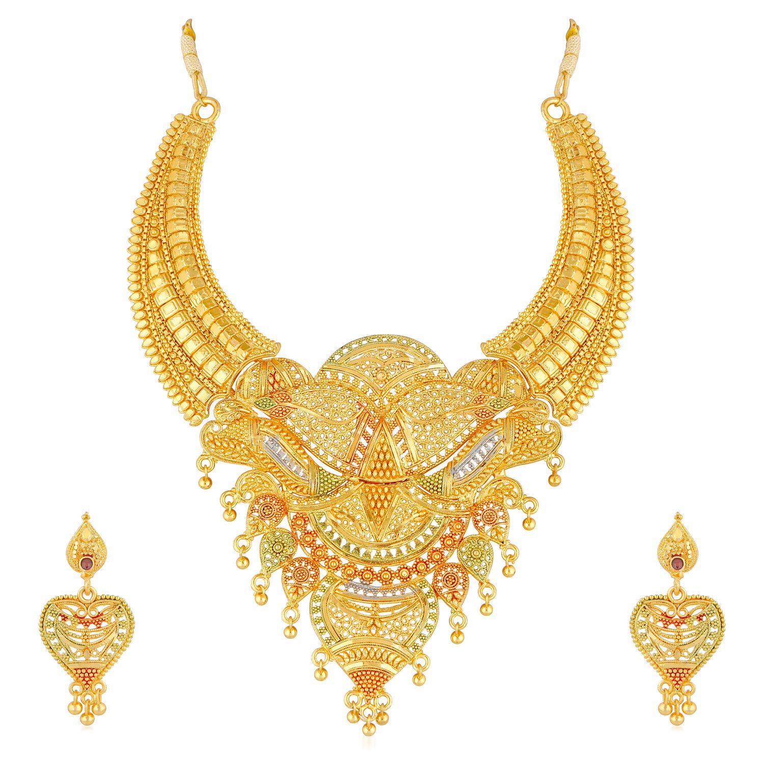 APARA Gold Plated Wedding Choker Necklace Earring One Gram Jewellery Set for Girls/Women (B07T16K118) Amazon Price History, Amazon Price Tracker