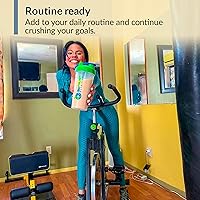 Vista 7 de BioTRUST BlenderBottle - Botella mezcladora clásica, 28 onzas con bucle, transparente/verde