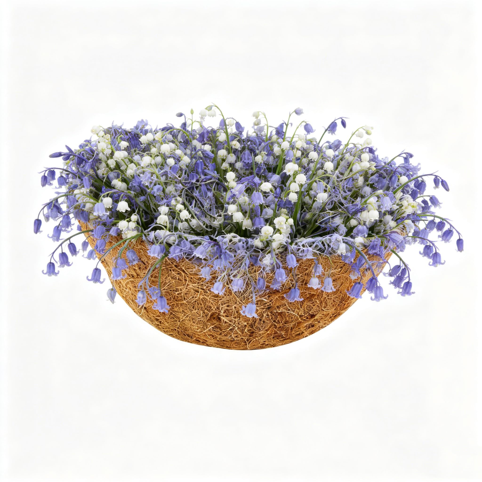 DexQur 1/2/4/6PCS Trough Coco Replacement Liners, Multiple Sizes Coconut Liners for Wall Planters Hanging Basket Liners, Plant Liners for Trough Planters for Indoor Outdoor Decor (Bowl 4PCS, 8inch)