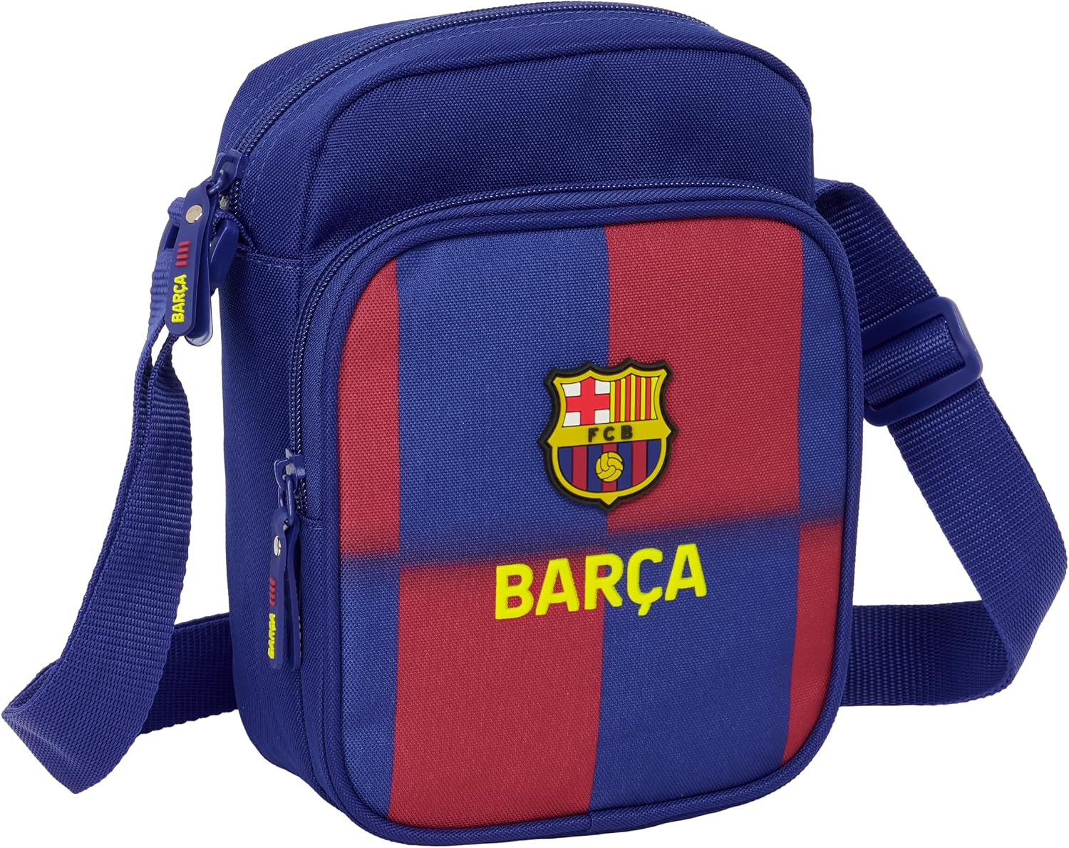 safta F.C. Barcelona 1st Equipment 25/26 Shoulder Strap with External Pocket, Card Case, Comfortable and Versatile Shoulder Strap, Quality and Durability, 16 x 6 x 22 cm, Blue/Maroon, M, Casual, Blue