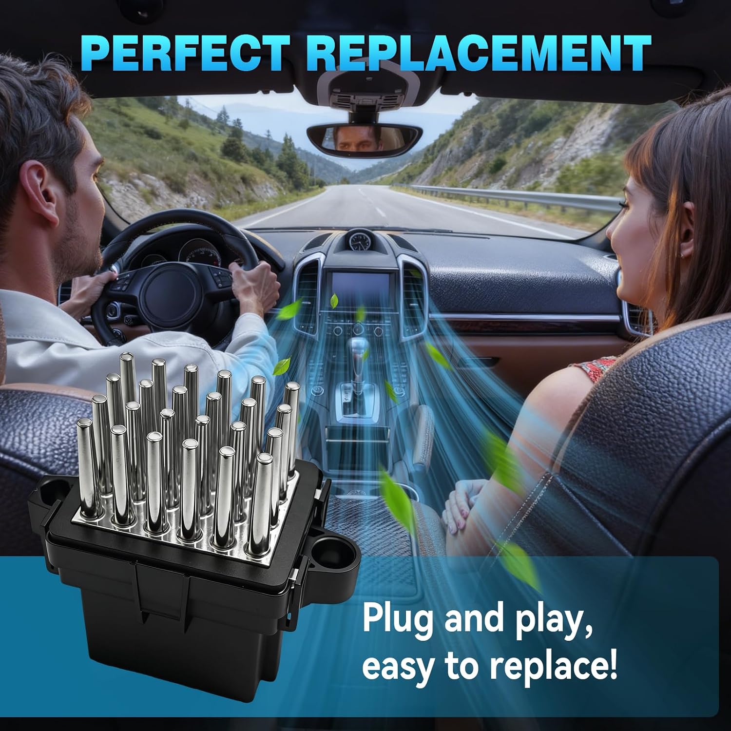 HVAC Heater Blower Motor Resistor Fit for Chevy Silverado Tahoe Traverse Suburban Malibu Avalanche Equinox, for GMC Yukon XL Sierra Acadia, for Cadillac Escalade CTS Buick Enclave, 973-420 4P1594