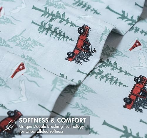 Miniatura 4 de RUVANTI Sábanas de franela tamaño Queen Certificado GOTS 100% algodón orgánico, juego de 4 piezas cálidas, suaves y transpirables, bolsillo