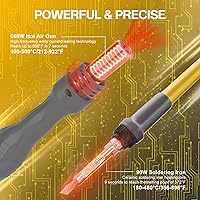 Vista 19 de 882 - Estación de soldadura digital 2 en 1 de retrabajo de aire caliente con 3 canales preestablecidos, soldadura automática de sueño, conversión