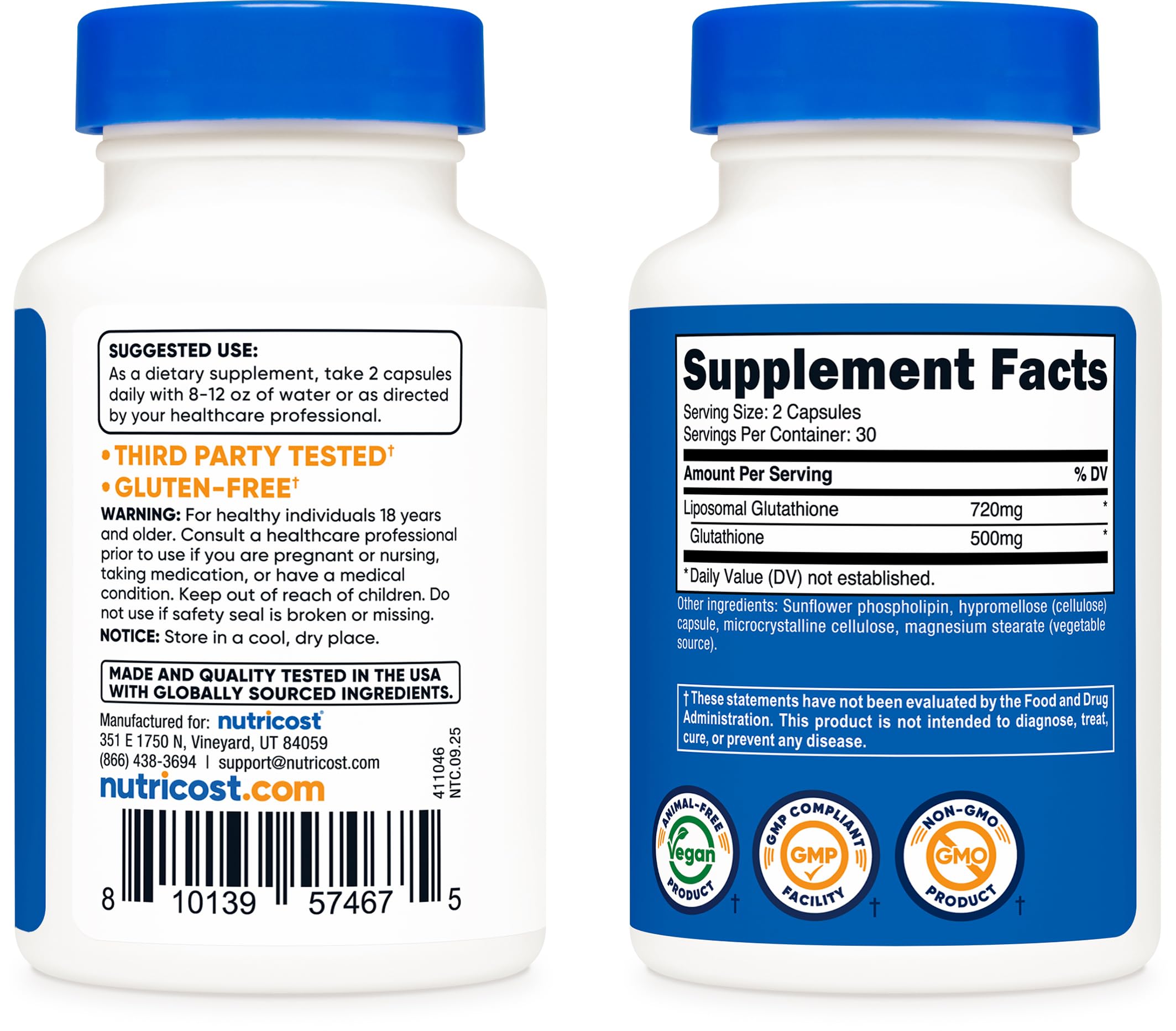 Nutricost Liposomal Glutathione Supplement 60 Capsules, 720mg Per Serving — Amazon image 4