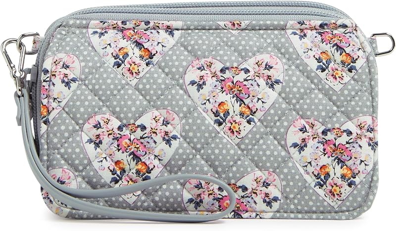 Bolso cruzado todo en uno de algodón para mujer Vera Bradley con protección RFID