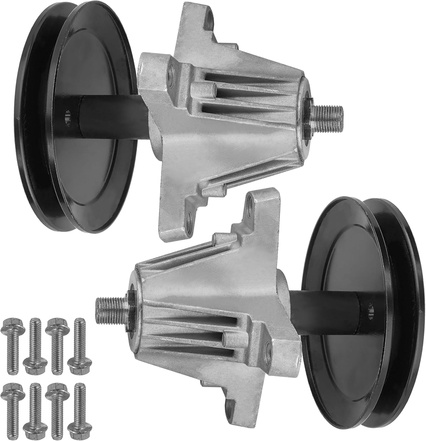 Caltric 2 Spindle Assembly with Pulley Bolt Compatible with Troy Bilt Tb42 Pony Bronco Tb42 7-Speed