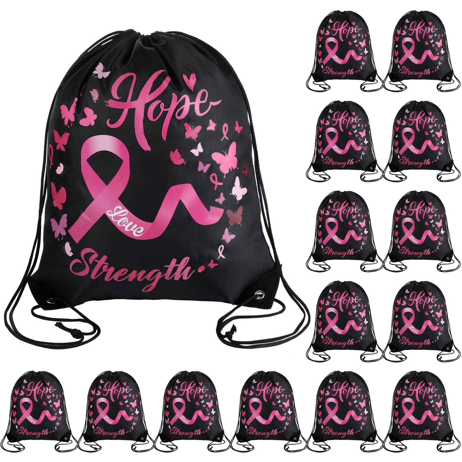 Xaatren 24 Pcs Breast Cancer Awareness Backpack with Pink Ribbon ...