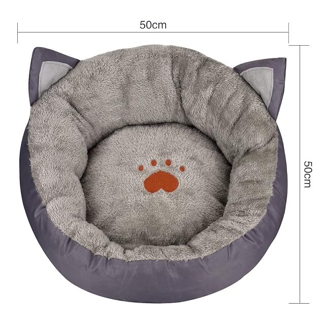 Foto 2 de 6 de Queta Cama para perros, lavable, cama para gatos. Forma de oreja de gato, cesta redonda para perros