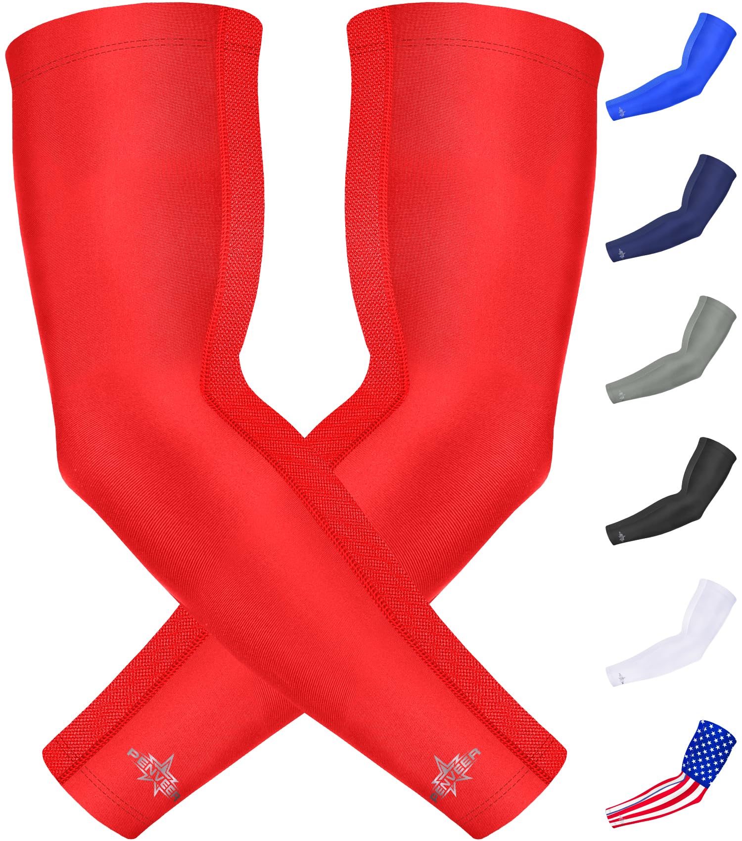 Compression Arm Sleeves, Youth &amp; Adult, Breathable Mesh Sports