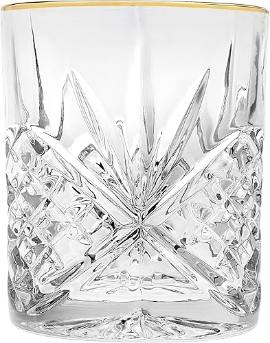 Miniatura 2 de Godinger Vasos dobles a la antigua, con bandas doradas, Dublín, juego de 4