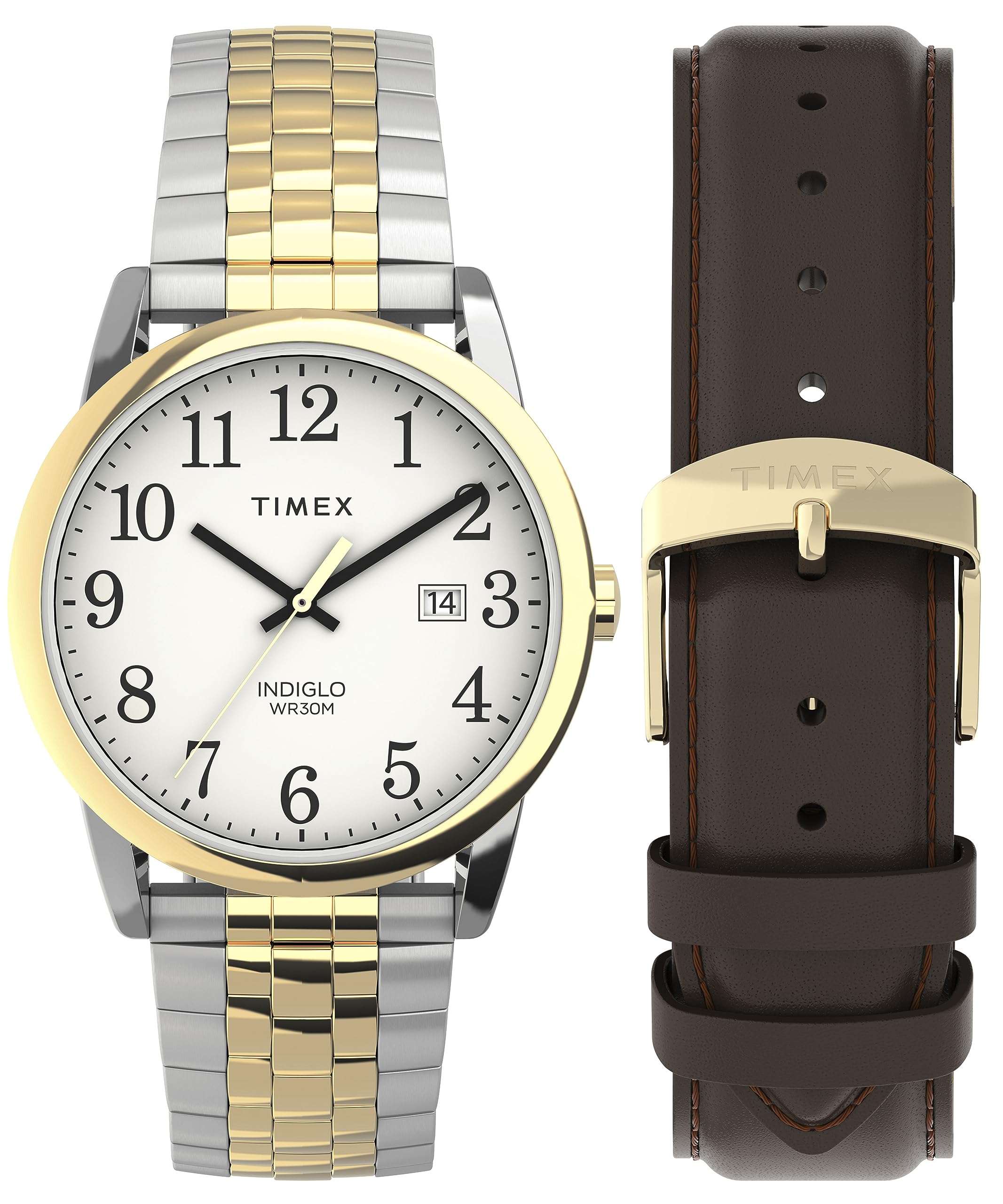 Timex Men's Easy Reader 38mm Watch 38mm Two-Tone/Two-Tone/White/38mm