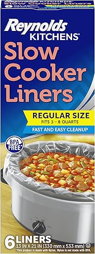 Miniatura 10 de Reynolds Kitchens - Revestimientos para olla de cocción lenta, tamaño normal (se adapta a 2,8 a 7,6 litros), 6 unidades (paquete de 2)