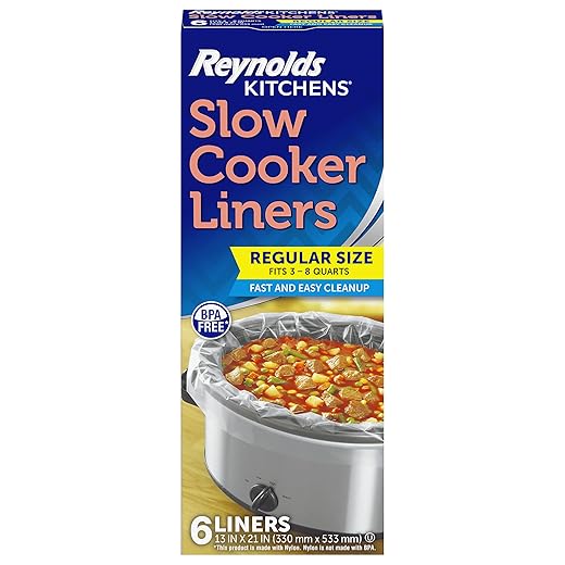 Reynolds Kitchens Slow Cooker Liners, Regular (Fits 3-8 Quarts), 6 Count