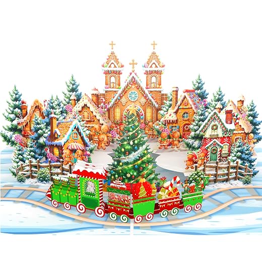 3D Gingerbread Town Pop Up Cards
