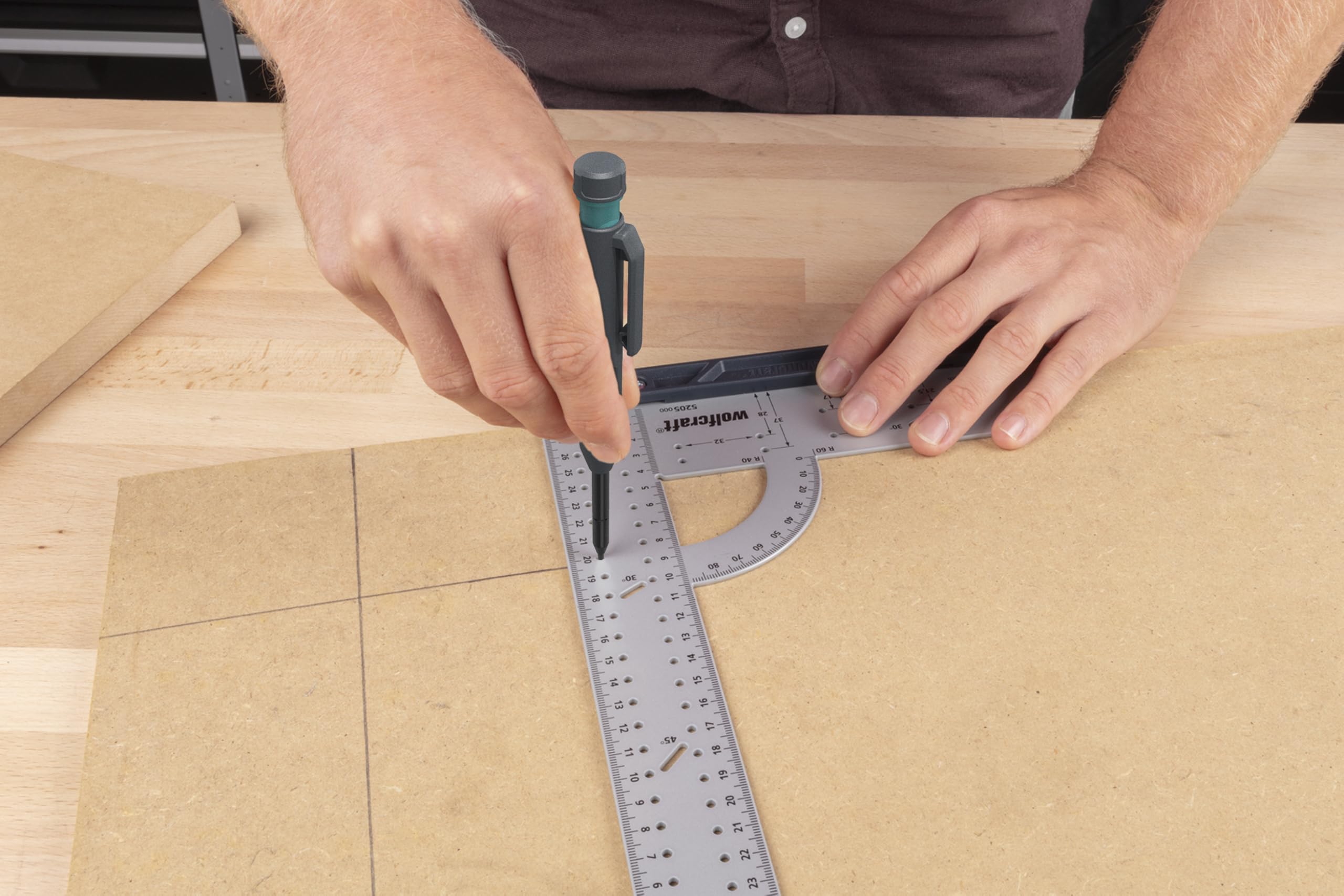 Wolfcraft Squadra multiuso 500 mm per misurare tracciare disegnare tagliare