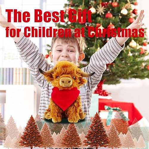 Miniatura 3 de Sumincute Animal de peluche lindo realista esponjoso de peluche escocés lindo peluche de granja regalo de Navidad cumpleaños para adultos niños y