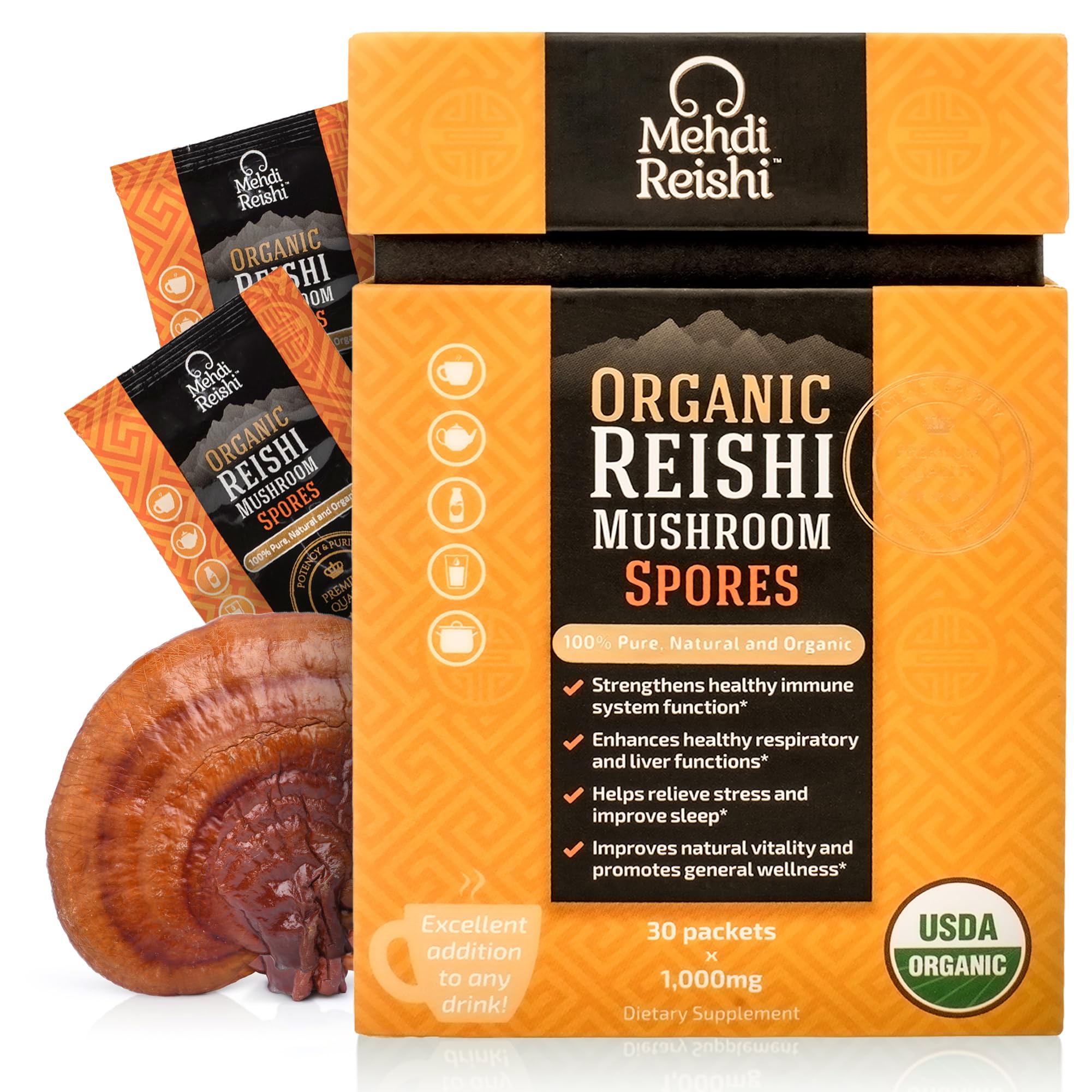 Organic Reishi Mushroom Spores 30 Servings - 100% Pure, Premium and Organic Spores-Ganoderma Lucidum, Lingzhi - High Potency Triterpenes (30 Grams)