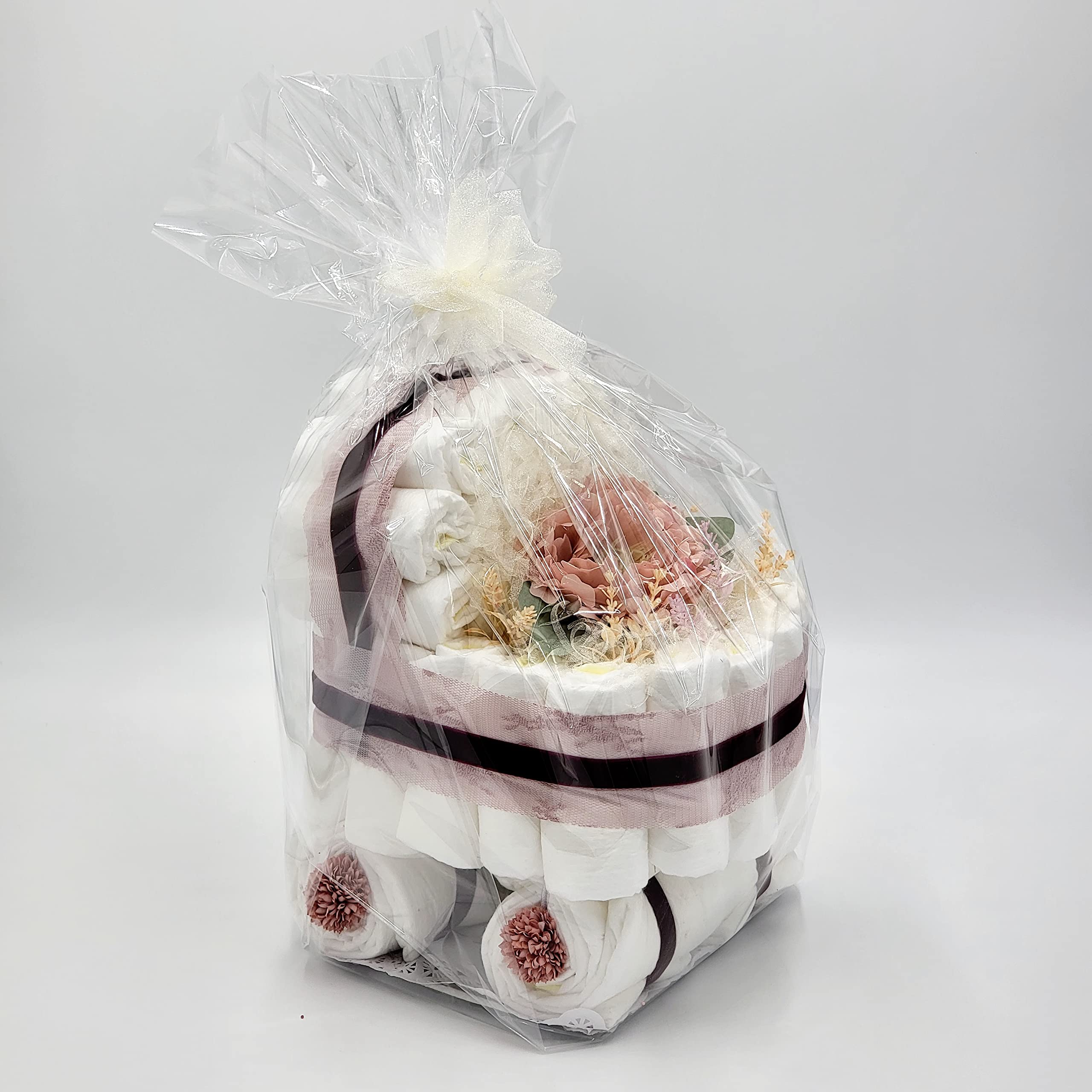 Gâteau à Couches Poussette Bébé Rose - 55 Couches Dodot Sensitive Taille 2 (4-8kg) Cadeau Naissance Original