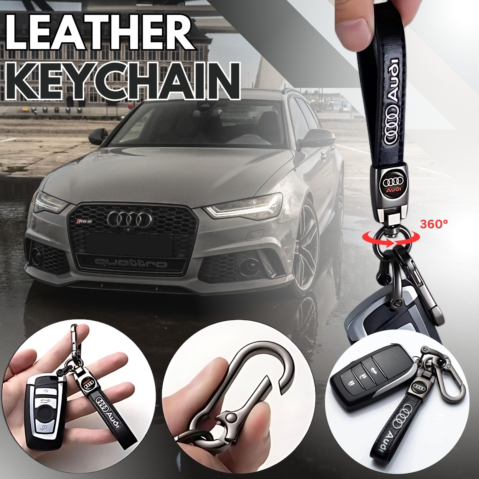 Keychain Leather Key Chains For Audi Keychain For Men Gift Key Chains ...